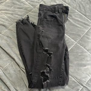American Eagle Black Ripped Jeans Curvy